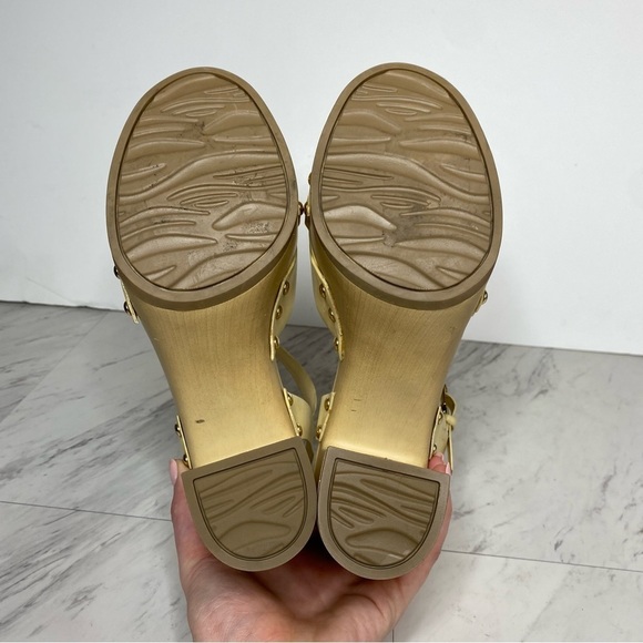 Franco Sarto Wally Yellow Leather Platform Heeled Sandal 9M - Picture 13 of 14